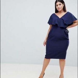 ASOS Curve Ruffle Wrap MIDI Dress